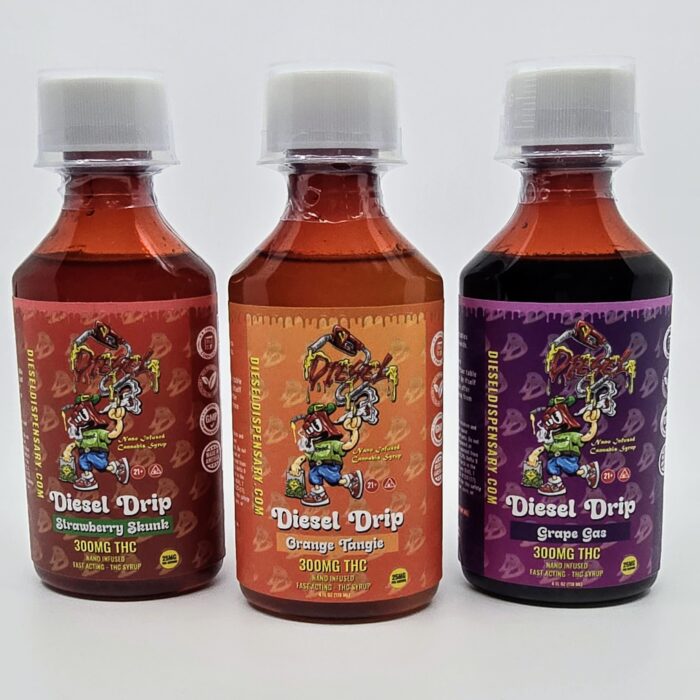 Diesel Drip | 300mg THC Syrup | Nano Infused | Liquid Edibles image 0