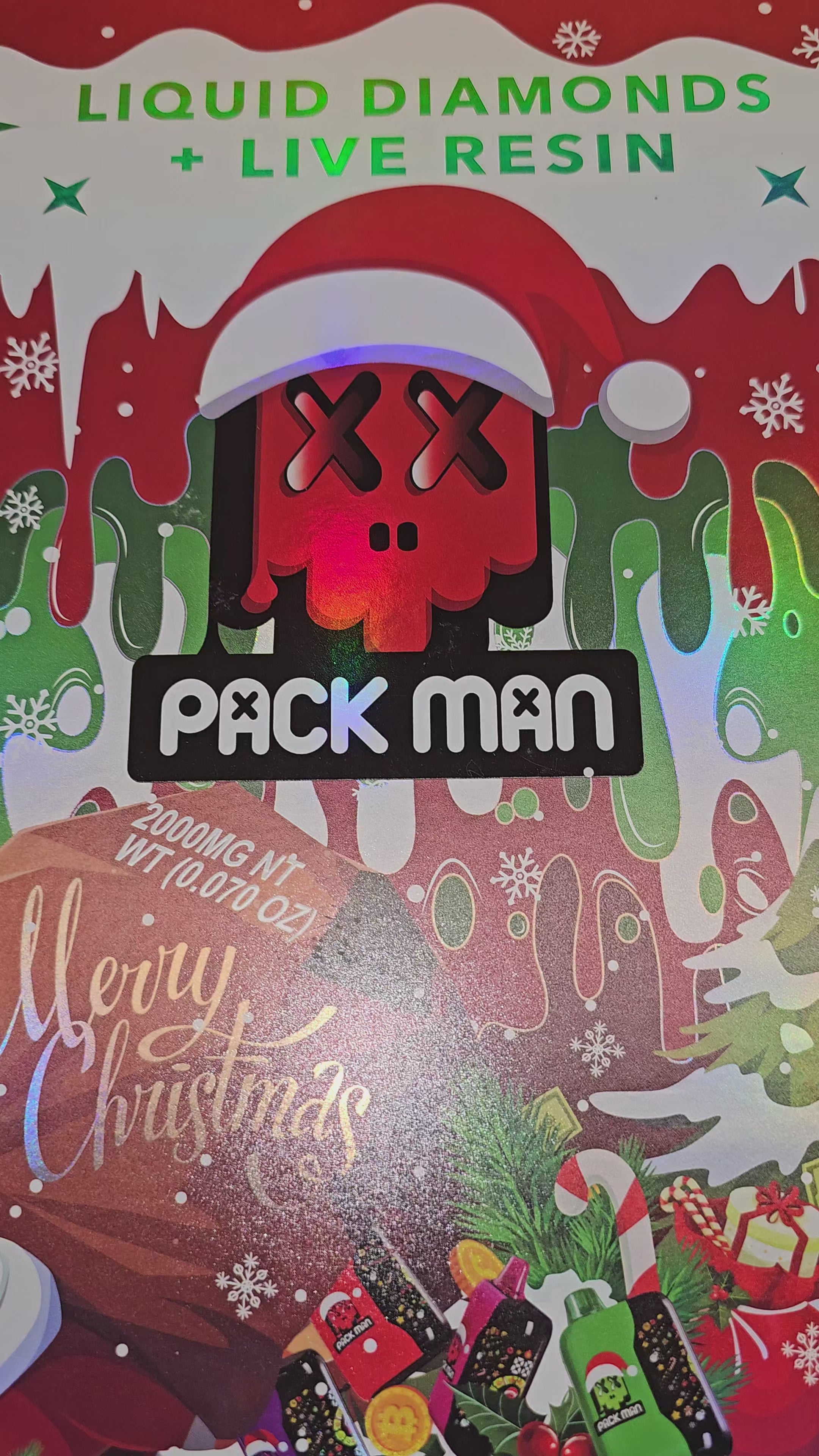 PackMan | Live Resin x Diamond | 2g Disposable | Vape Cart | Christmas Limited Edition